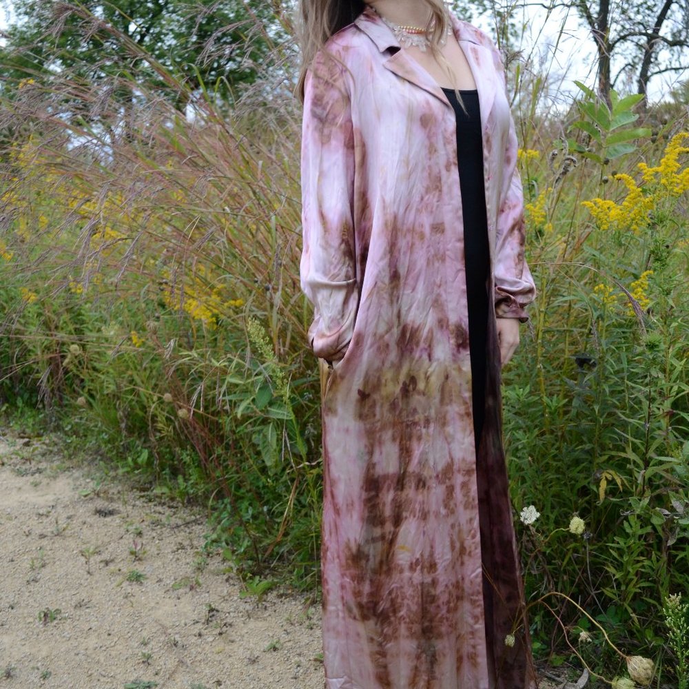 shirt dress long robe maxi Dress Duster beige pink brown tan gold green camo AYR
